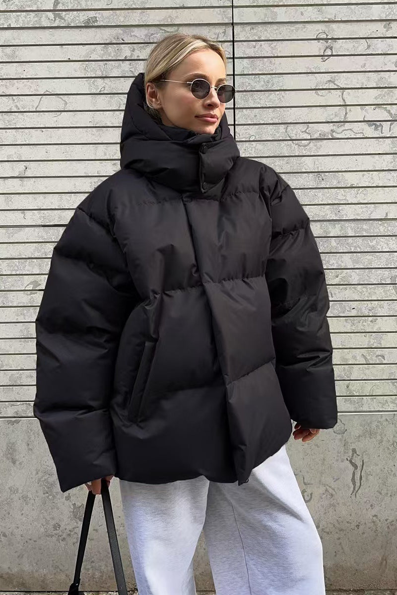 Heavy Duty Zipped Hooded Puffer Jacket