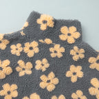 Floral Sherpa Quarter Zip Pullover Sweatshirt