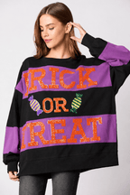 Candy Graphic Sequin Color Block Sweatshirt