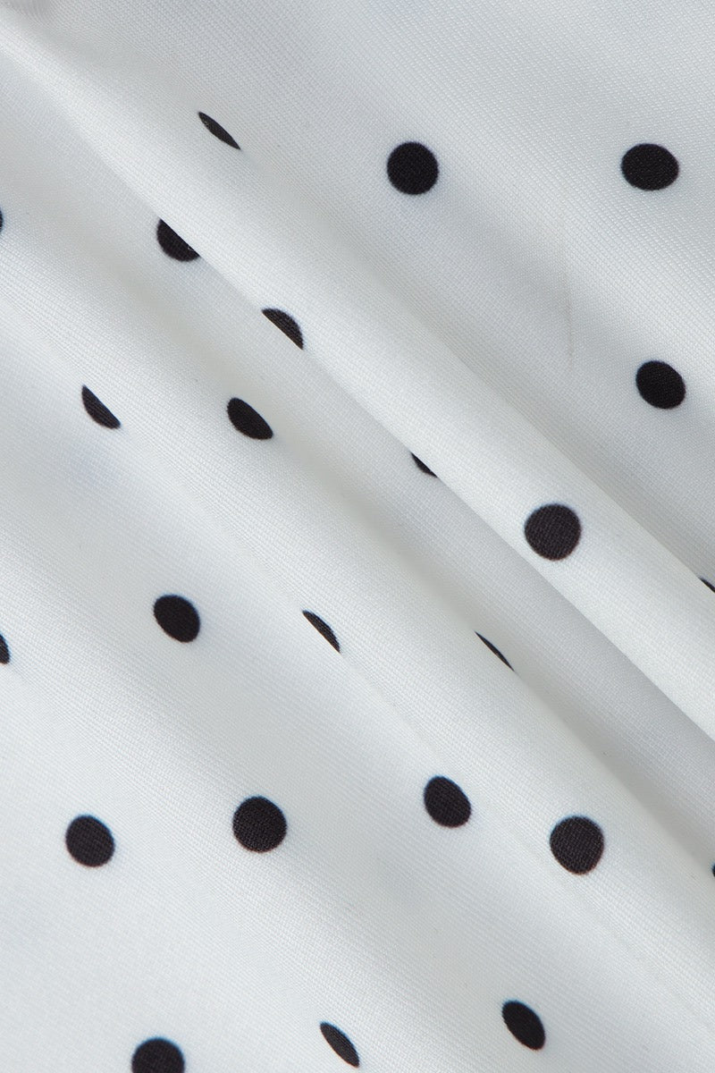 Color Block Polka Dot V Neck Tie Halter Top