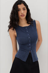 Casual Rib Knit Basic Everyday Tank Top