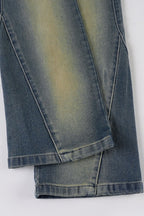 Vintage Panel Low Rise Fitted Straight Leg Jeans