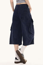 Washed Oversized Pockets Wide Leg Cargo Pants