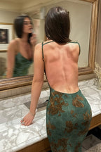 Chic Backless Slim Fit Maxi Floral Dress