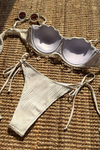 Solid Shell Petal Structured Bikini Set