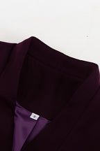 V Neck Long Sleeve Fitted Two Piece Blazer Skirt Set