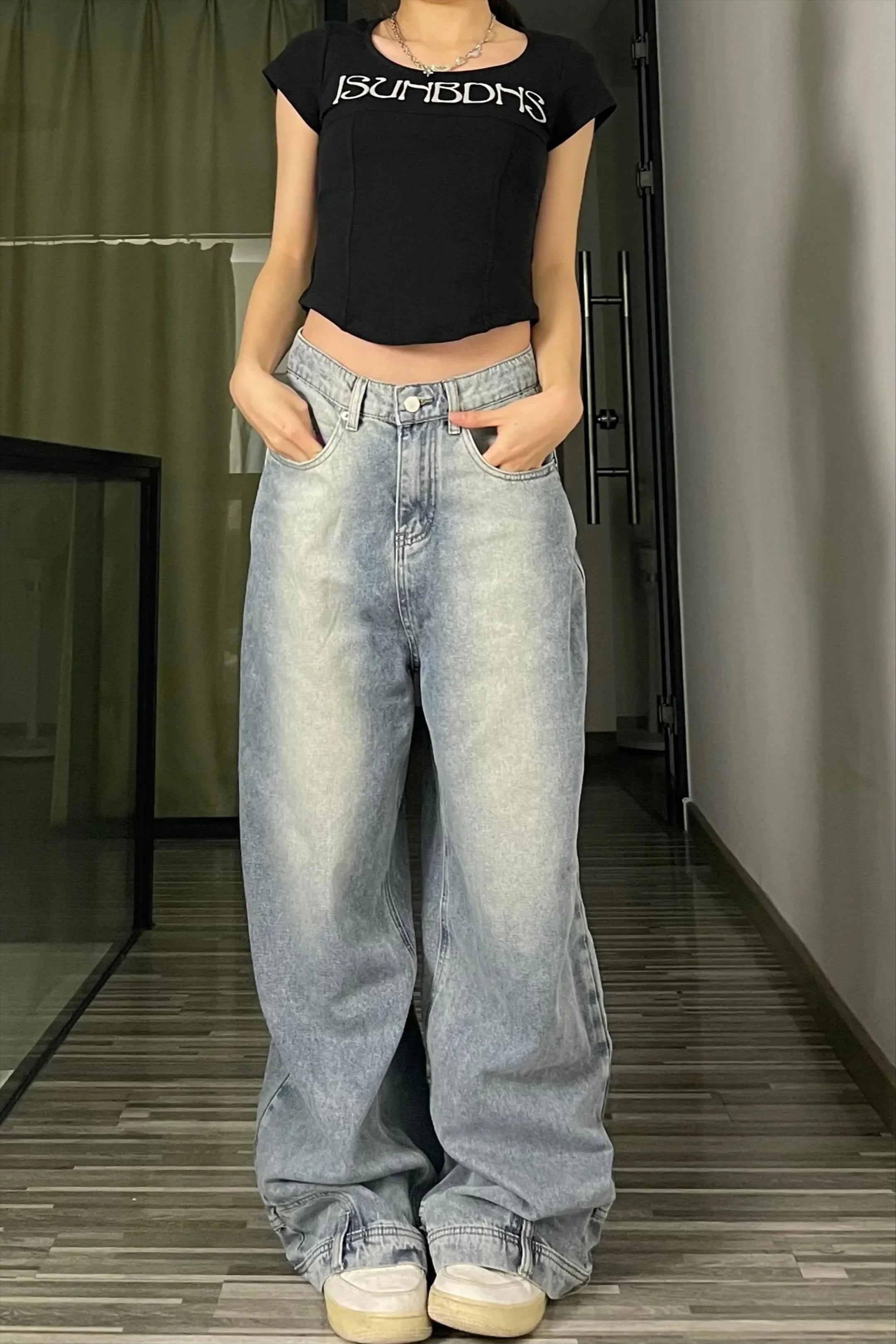 Loose Fit Reverse Pocket Jeans Blue / M Main image