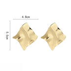 Asymmetrical Mirror Polished Statement Earrings