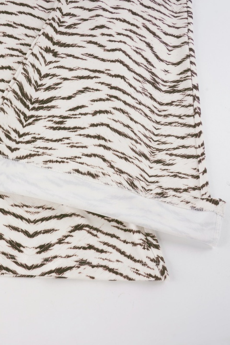Zebra Print Contrast Low Rise Slim Flare Pants