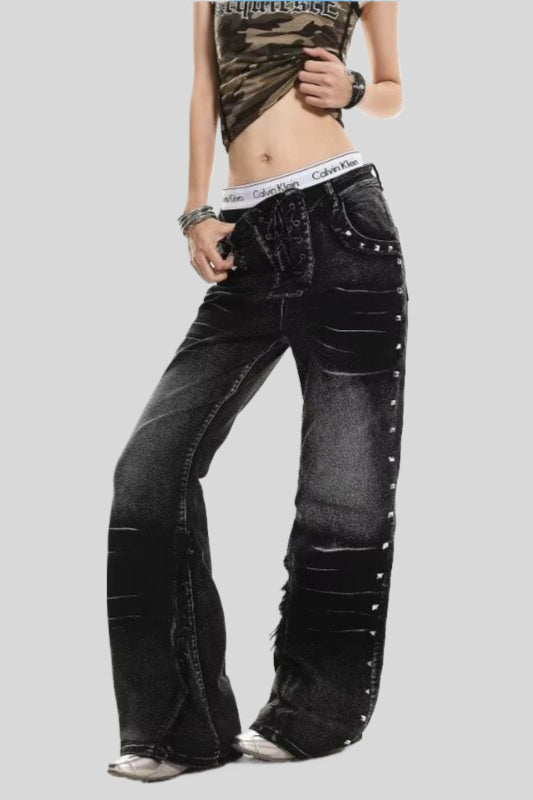 Vintage Washed Straight Leg Streetwear Jeans Main image
