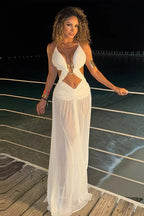 Mesh Hollow Out Boho Dress