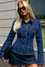 Fitted Long Sleeve Denim Jacket