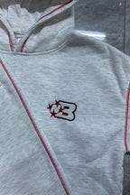 Red Contrast Stitch Embroidered Sweatshirt