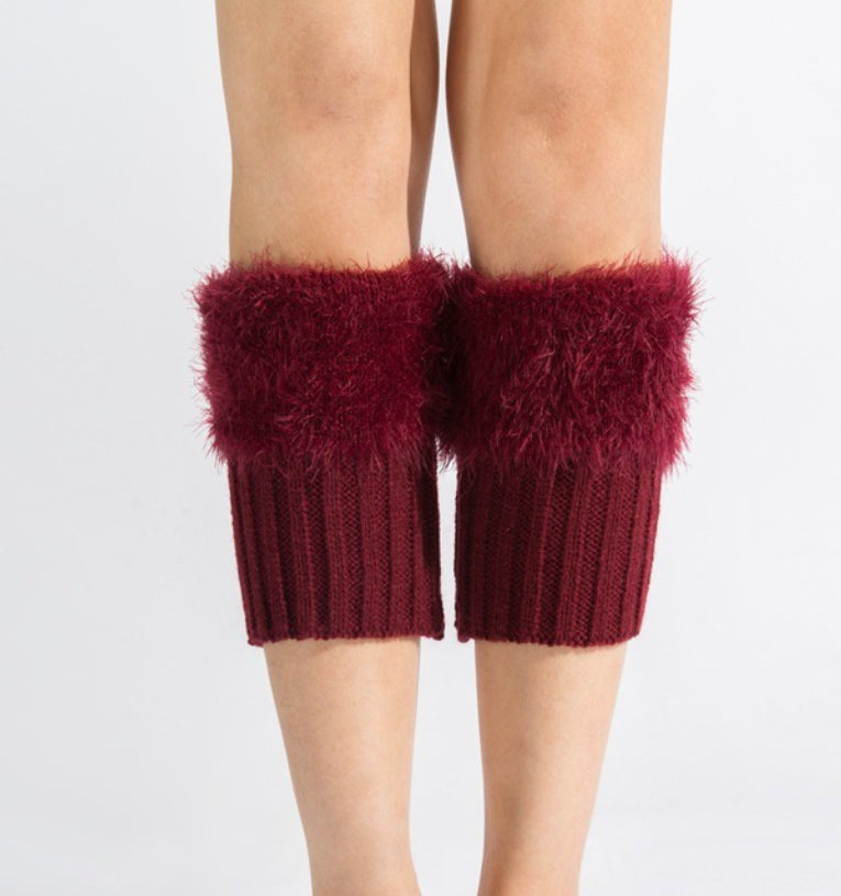 Short Feather Yarn Foldover Boot Cuffs Secondary image