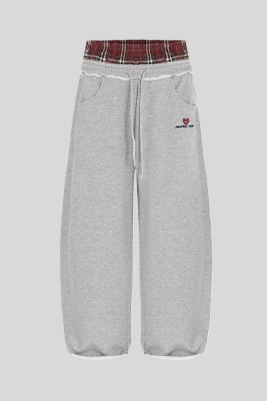 Stripe Embroidered Double Waist Sweatpants Main image