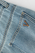 Soft High Rise Embroidered Cropped Jeans