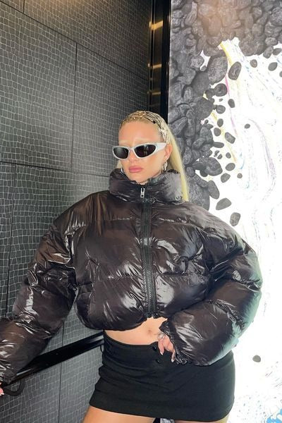Thermal Insulated Crop Puffer Jacket Secondary image