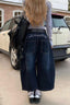 Vintage Back Embroidery Patchwork Wide Leg Jeans