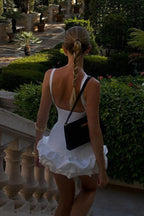 Backless Ruching Hem Sleeveless Cocktail Dress