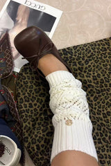 Lace Accented Cable Knit Leg Warmers