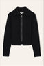 Casual Wool Blend Short Cardigan Black / XS