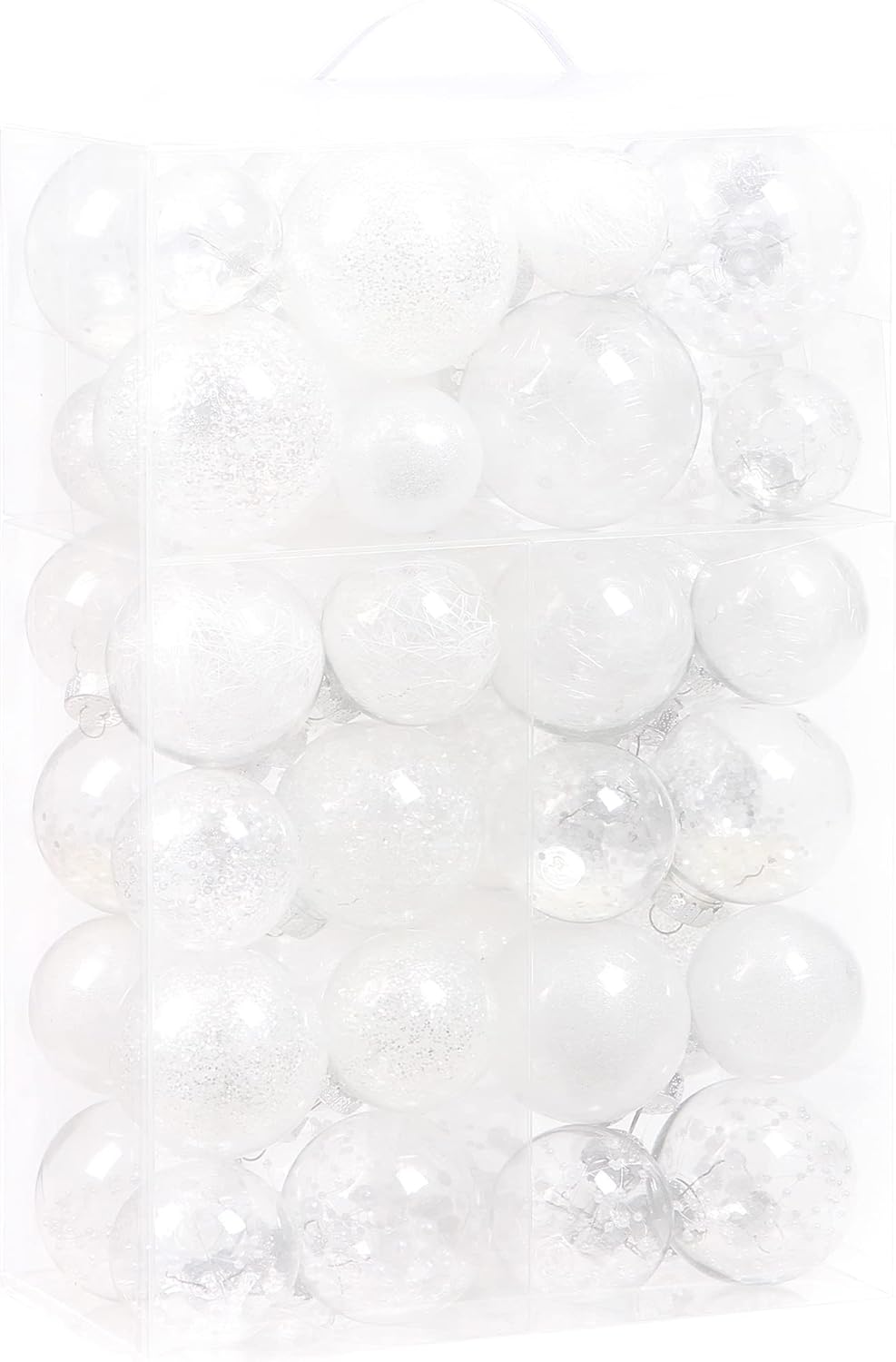 24 Count Shatterproof Clear Plastic Christmas Ball Ornaments with Gold Decorations