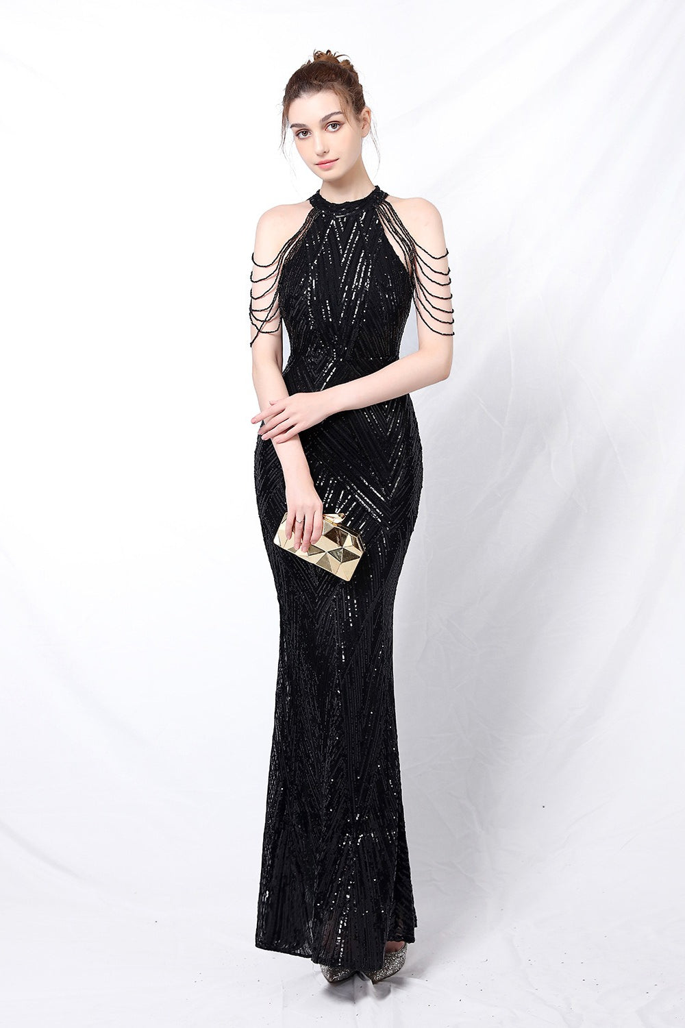 Sequin Halter Mermaid Maxi Party Dress Secondary image