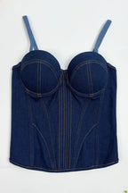 Underwire Denim Corset Cami Top