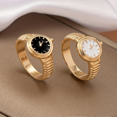 2-Piece Minimalist Watch Drip Color Ring Set