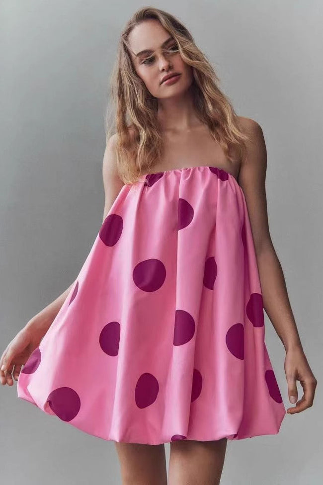 Sexy Polka Dot Strapless Bodycon Mini Dress Main image