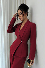 Long Sleeve Two Piece Blazer Pants Set