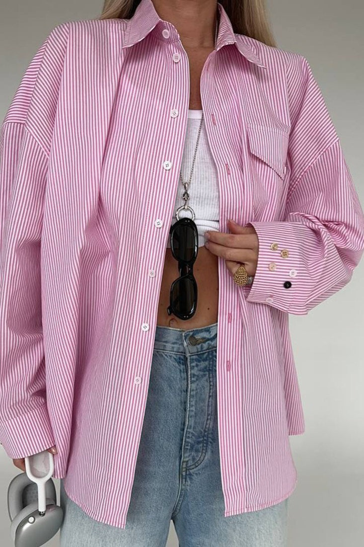 Asymmetric Button Back Cutout Blouse Secondary image