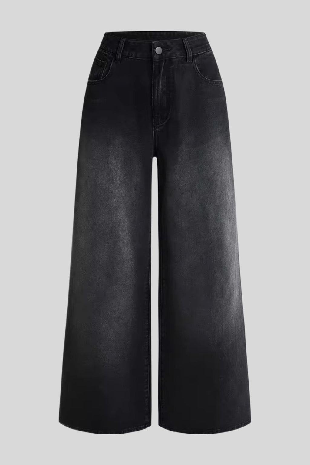 Wing Graphic Rhinestone Wide Leg Jeans