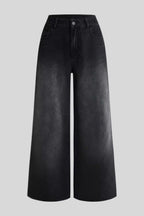Wing Graphic Rhinestone Wide Leg Jeans
