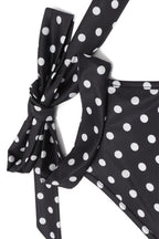 Polka Dot Halter Lace Up Bodycon Mini Dress