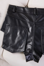 Black High Waist Slim Fit Casual Shorts