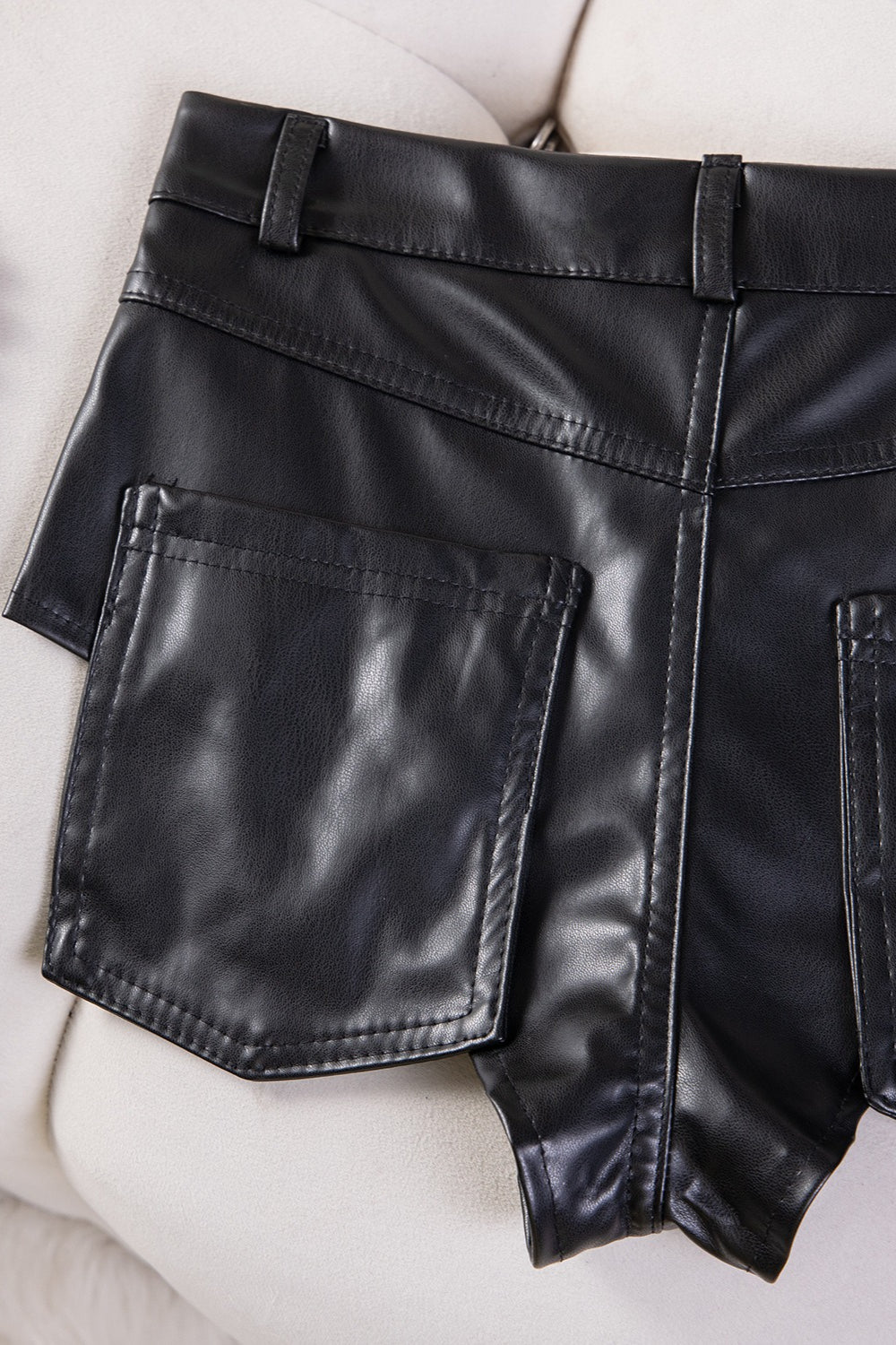 Black High Waist Slim Fit Casual Shorts