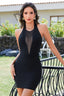 Halter Mesh Bandage Party Dress XS / Black