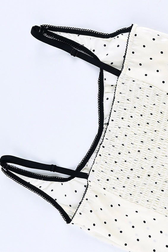 Chic Polka Dot Fitted Contrast Cami