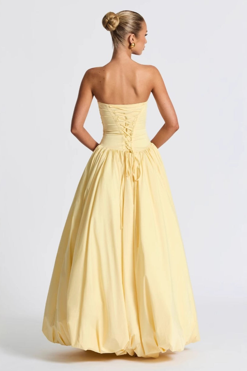 Strapless Ruched A Line Formal Dress Secondary image