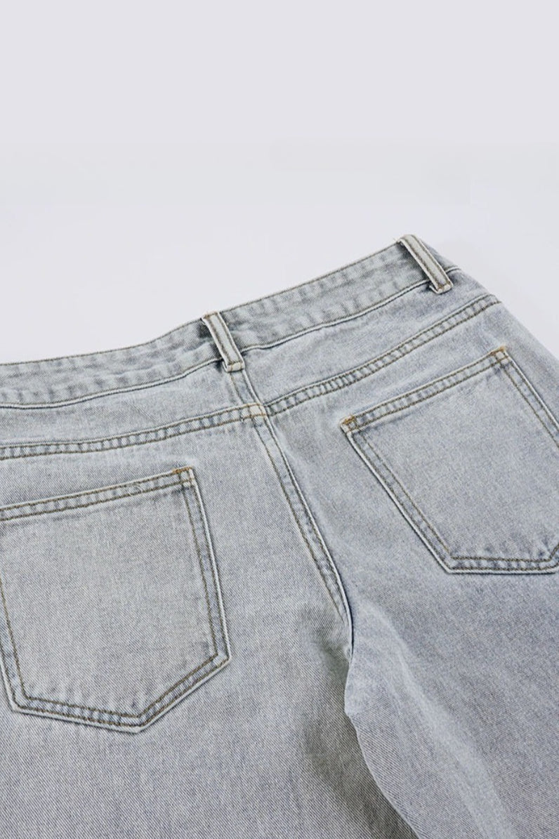 Low Rise Light Wash Wide Leg Jeans