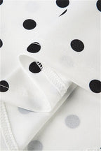 Polka Dot Halter Backless Tie Shoulder Crop Top