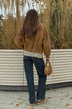 Vintage Suede Zip Front Relaxed Jacket