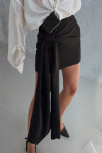 Elegant Satin Loose Mini Work Skirt