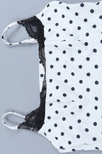 White Polka Dot Lace Trim Cami