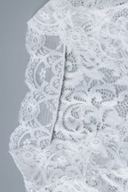 Deep V Sheer Lace Long Sleeve Maxi Dress