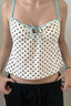 Polka Dot Bow Tie Cutout Cami Crop Top