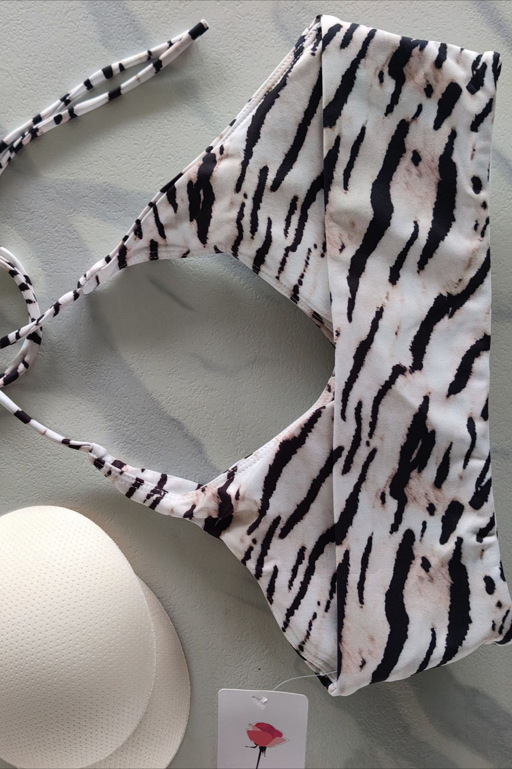Sporty Zebra Print Halter Tank Top