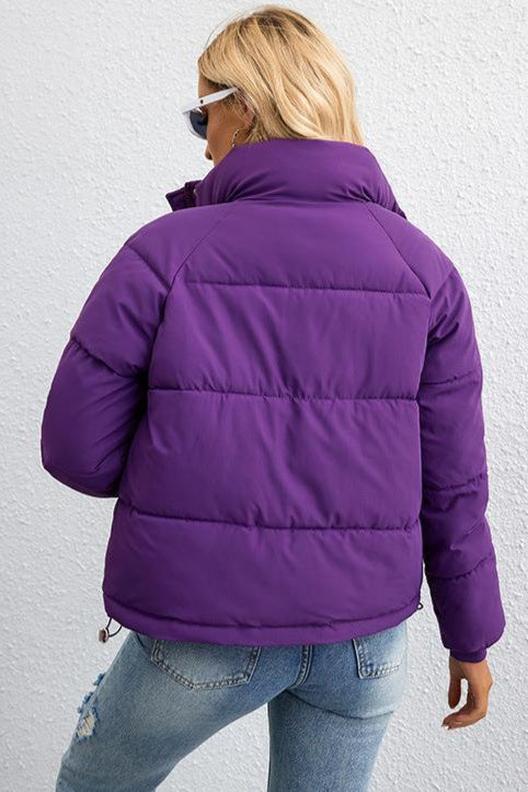 Short Stand Collar Puffer Coat coats