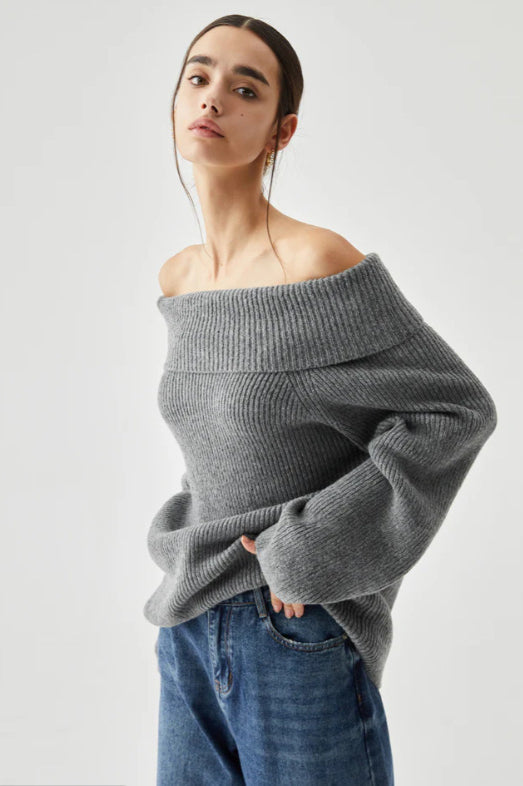 Off Shoulder Knit Pullover Sweater Secondary image